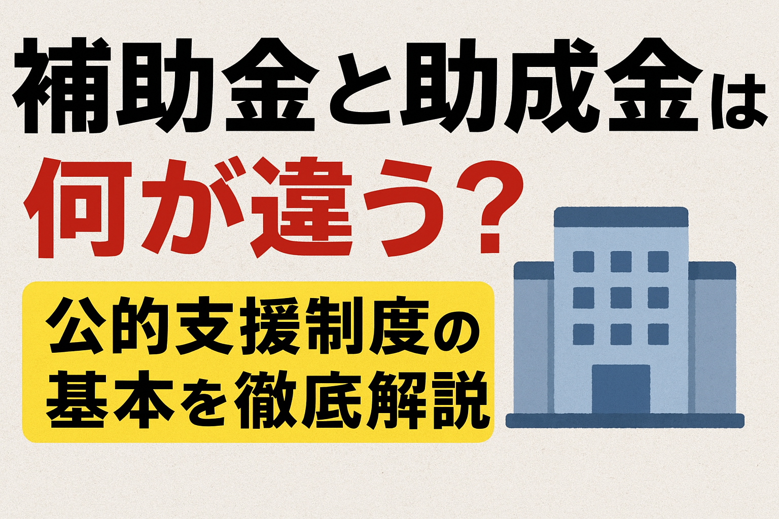 補助金と助成金は何が違う？公的支援制度の基本を徹底解説
