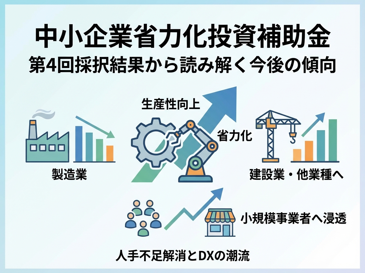 中小企業省力化投資補助金（一般型）第4回採択結果から読み解く今後の傾向