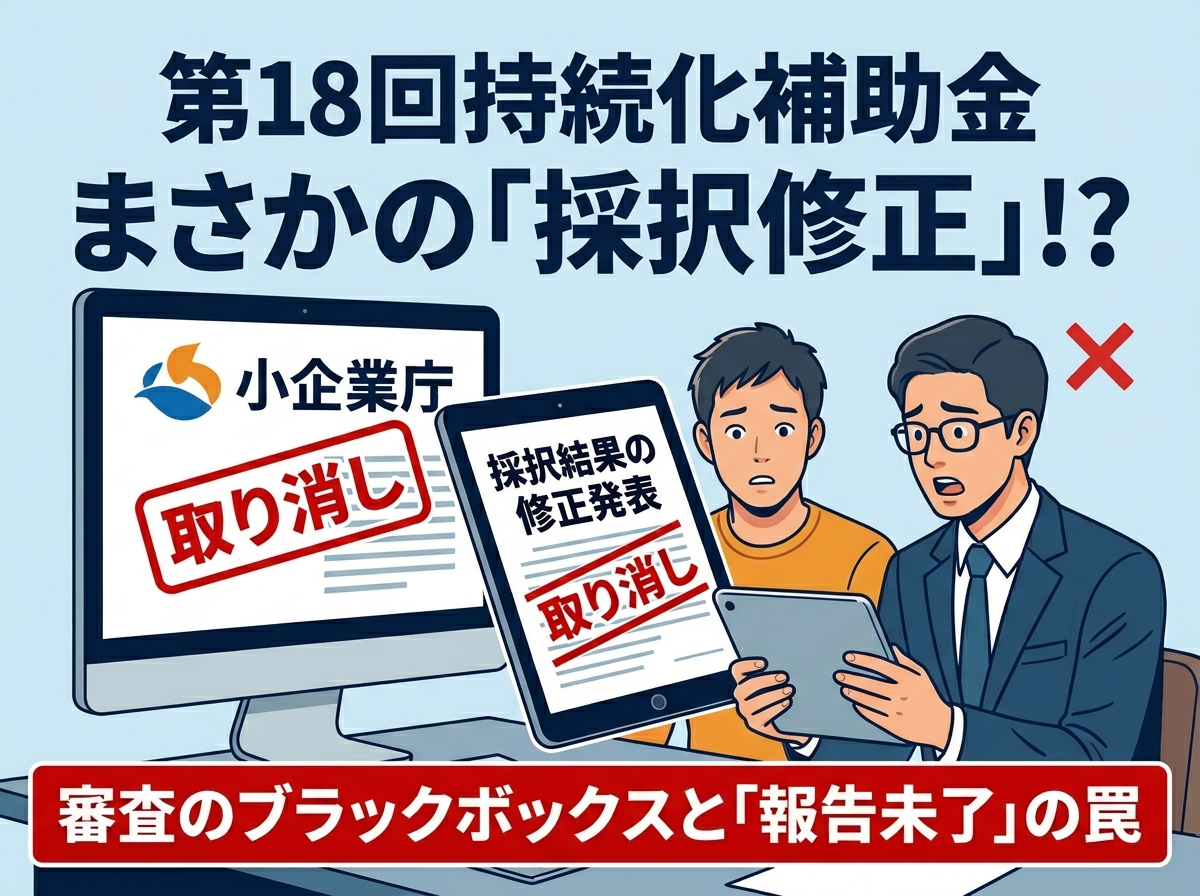 【第18回持続化補助金】採択結果の修正から読み解く、審査のブラックボックスと不採択リスクの回避策